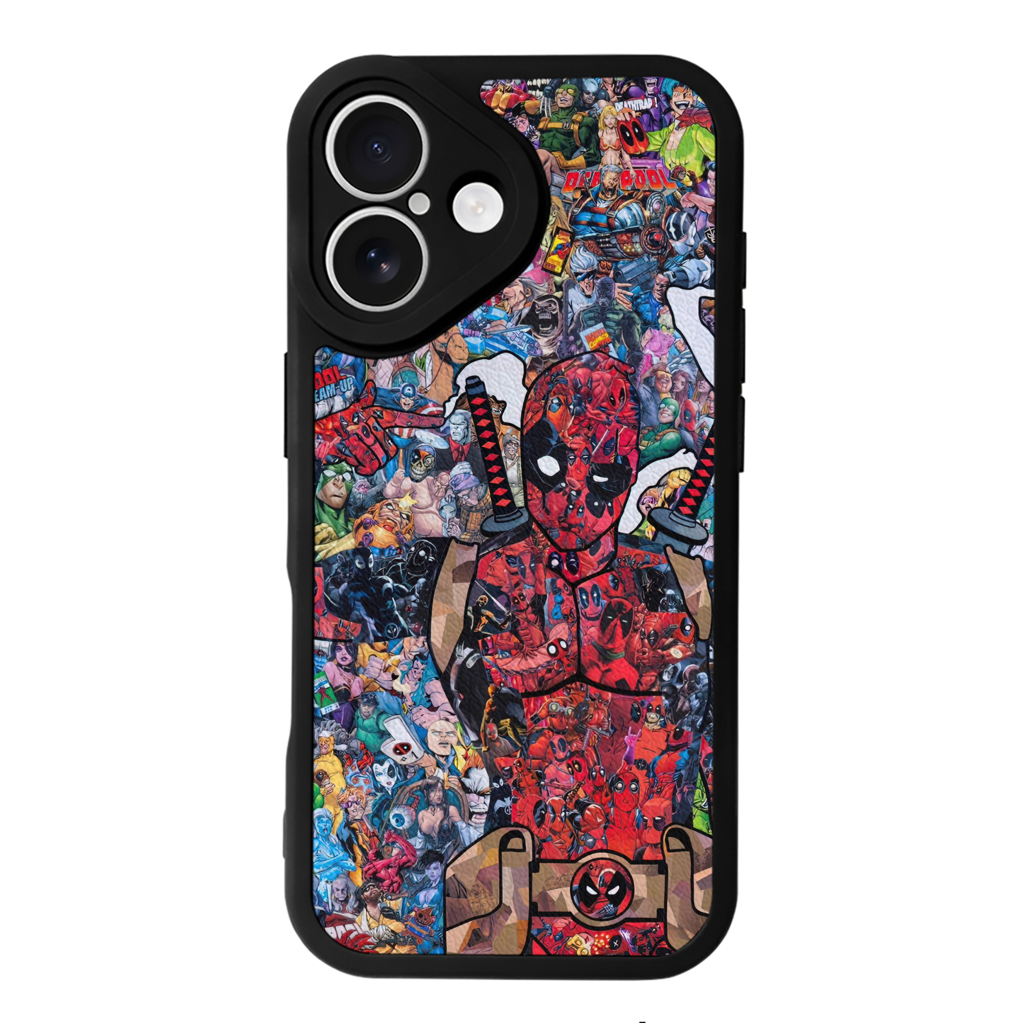 （画像用） Deadpool デッドプール 【iPhone 16シリーズ対応】シリコンスマホケース（レザー調） 材質：シリコン